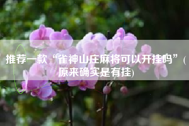 推荐一款“雀神山庄麻将可以开挂吗	”(原来确实是有挂)