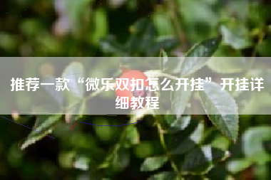 推荐一款“微乐双扣怎么开挂”开挂详细教程