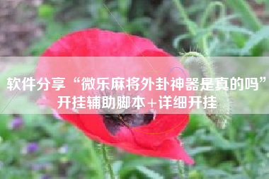 软件分享“微乐麻将外卦神器是真的吗	”开挂辅助脚本+详细开挂