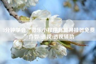 3分钟学会“微乐小程序万能开挂器免费”作弊(透视)透视辅助