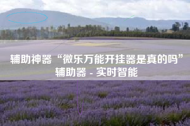 辅助神器“微乐万能开挂器是真的吗”辅助器 - 实时智能