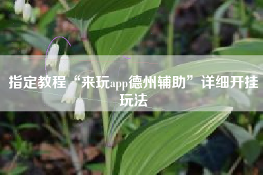 指定教程“来玩app德州辅助”详细开挂玩法