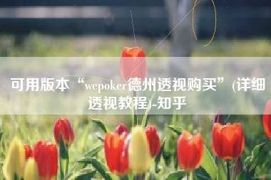 可用版本“wepoker德州透视购买	”(详细透视教程)-知乎
