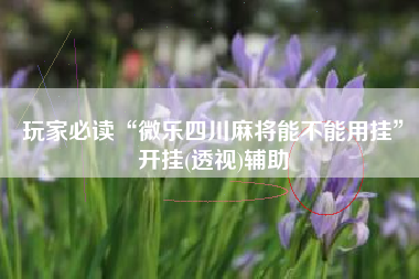 玩家必读“微乐四川麻将能不能用挂”开挂(透视)辅助
