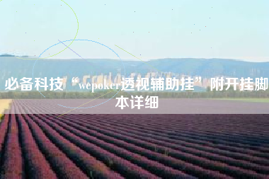必备科技“wepoker透视辅助挂”附开挂脚本详细