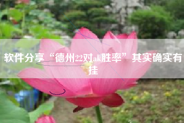 软件分享“德州22对ak胜率	”其实确实有挂