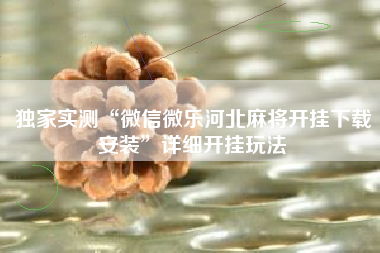 独家实测“微信微乐河北麻将开挂下载安装”详细开挂玩法