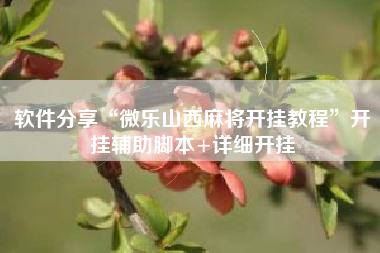 软件分享“微乐山西麻将开挂教程”开挂辅助脚本+详细开挂
