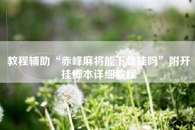 教程辅助“赤峰麻将能下载挂吗	”附开挂脚本详细教程