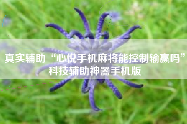 真实辅助“心悦手机麻将能控制输赢吗”科技辅助神器手机版