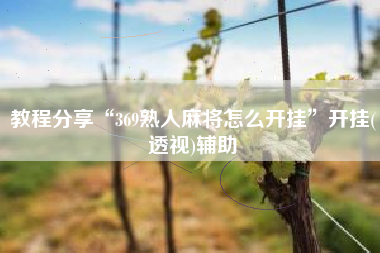 教程分享“369熟人麻将怎么开挂	”开挂(透视)辅助