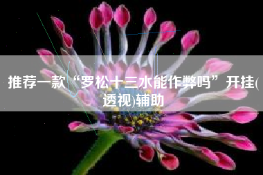 推荐一款“罗松十三水能作弊吗	”开挂(透视)辅助