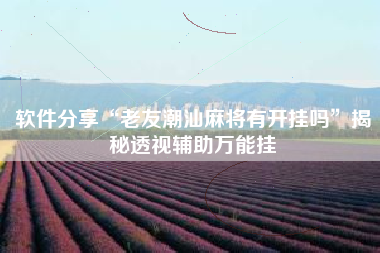 软件分享“老友潮汕麻将有开挂吗”揭秘透视辅助万能挂