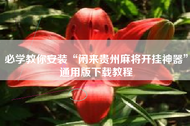 必学教你安装“闲来贵州麻将开挂神器	”通用版下载教程