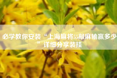 必学教你安装“上海麻将55敲麻输赢多少”详细分享装挂