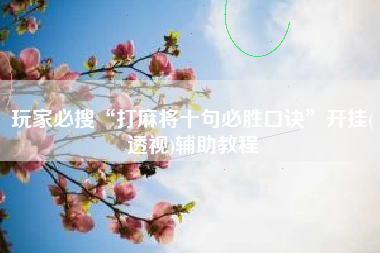 玩家必搜“打麻将十句必胜口诀	”开挂(透视)辅助教程