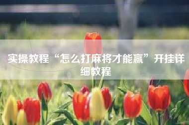 实操教程“怎么打麻将才能赢”开挂详细教程