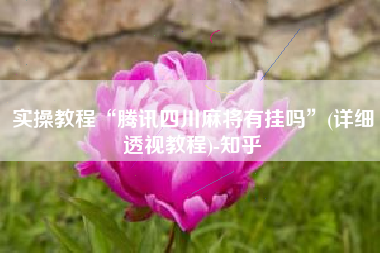 实操教程“腾讯四川麻将有挂吗”(详细透视教程)-知乎