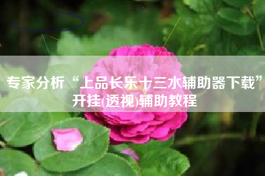 专家分析“上品长乐十三水辅助器下载”开挂(透视)辅助教程