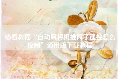 必看教程“自动麻将机推筒子遥控怎么控制”通用版下载教程