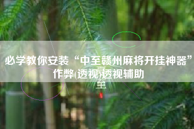 必学教你安装“中至赣州麻将开挂神器”作弊(透视)透视辅助