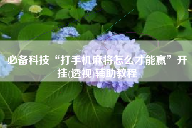 必备科技“打手机麻将怎么才能赢”开挂(透视)辅助教程