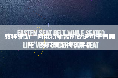 教程辅助“问麻将输赢的成语句子有哪些”科技辅助神器手机