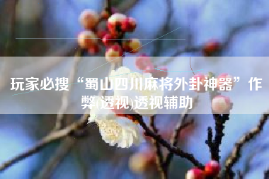 玩家必搜“蜀山四川麻将外卦神器	”作弊(透视)透视辅助