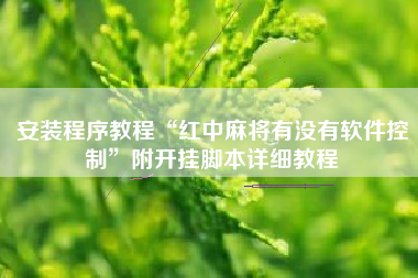 安装程序教程“红中麻将有没有软件控制”附开挂脚本详细教程