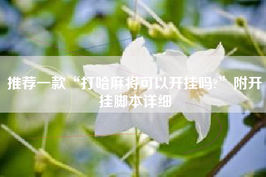推荐一款“打哈麻将可以开挂吗?	”附开挂脚本详细