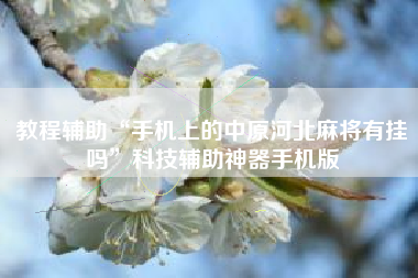 教程辅助“手机上的中原河北麻将有挂吗”科技辅助神器手机版