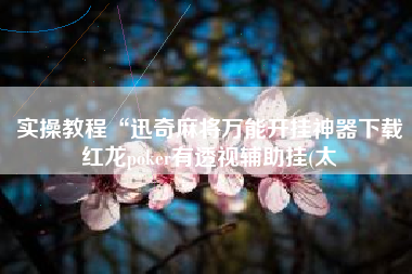 实操教程“迅奇麻将万能开挂神器下载红龙poker有透视辅助挂(太 实操教程“迅奇麻将万能开挂神器下载红龙poker有透视辅助挂(太