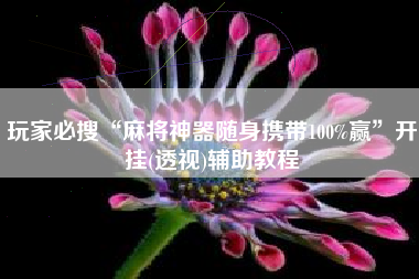 玩家必搜“麻将神器随身携带100%赢”开挂(透视)辅助教程