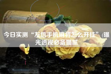 今日实测“友信手机麻将怎么开挂	”(曝光透视必备猫腻