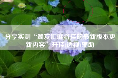 分享实测“蜀友汇麻将挂的最新版本更新内容”开挂(透视)辅助