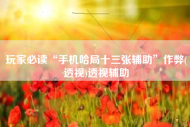 玩家必读“手机哈局十三张辅助	”作弊(透视)透视辅助