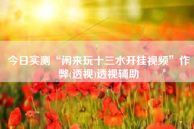 今日实测“闲来玩十三水开挂视频”作弊(透视)透视辅助