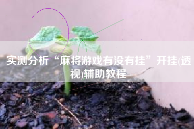 实测分析“麻将游戏有没有挂”开挂(透视)辅助教程
