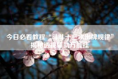 今日必看教程“斗斗十三水出牌规律”揭秘透视辅助万能挂