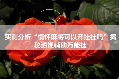 实测分析“情怀麻将可以开挂挂吗”揭秘透视辅助万能挂