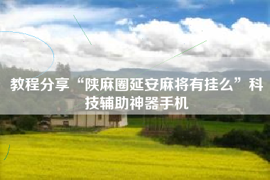 教程分享“陕麻圈延安麻将有挂么”科技辅助神器手机