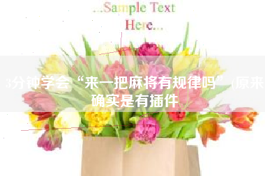 3分钟学会“来一把麻将有规律吗	”(原来确实是有插件