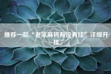推荐一款“老家麻将有没有挂”详细开挂