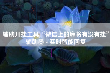 辅助开挂工具“微信上的麻将有没有挂”辅助器 - 实时智能回复