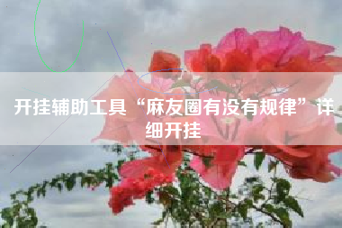 开挂辅助工具“麻友圈有没有规律	”详细开挂