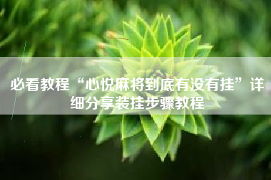 必看教程“心悦麻将到底有没有挂”详细分享装挂步骤教程