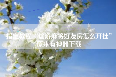 指定教程“途游麻将好友房怎么开挂”原来有神器下载