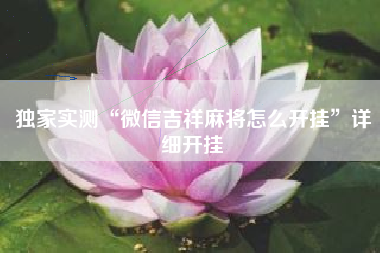 独家实测“微信吉祥麻将怎么开挂”详细开挂