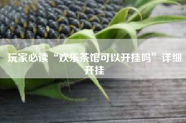 玩家必读“欢乐茶馆可以开挂吗”详细开挂