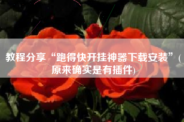 教程分享“跑得快开挂神器下载安装”(原来确实是有插件)